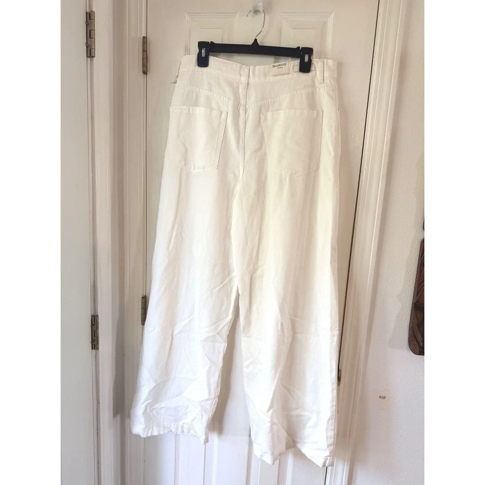 BLANKNYC Low Rise Baggy Fit Twill Pants Public Life White Cotton Wide Leg 31 NEW
